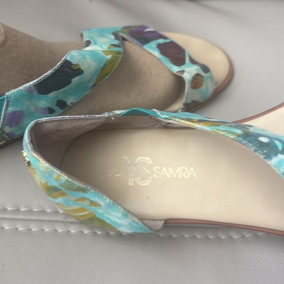 Yosi Samra Casey Crossover Blue Watercolor Sandals - Picture 3 of 3